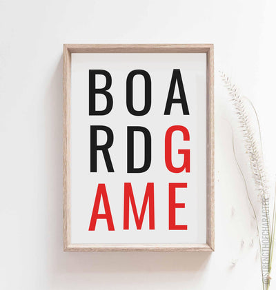 White Board game poster print in a box frame