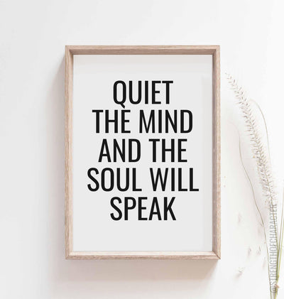 White Budda quote in a box frame