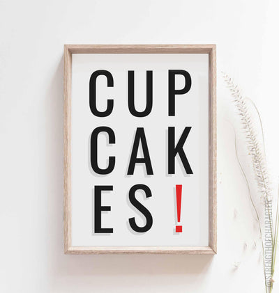 White Cupcakes print in a box frame