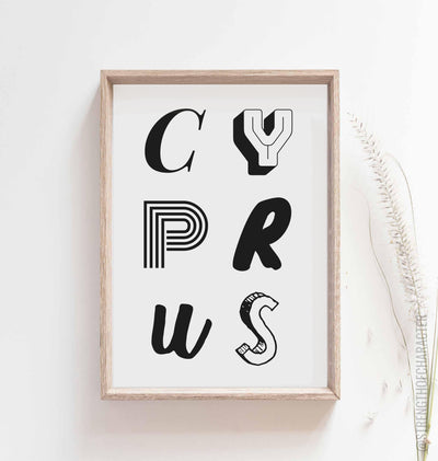 White Cyprus print in a box frame