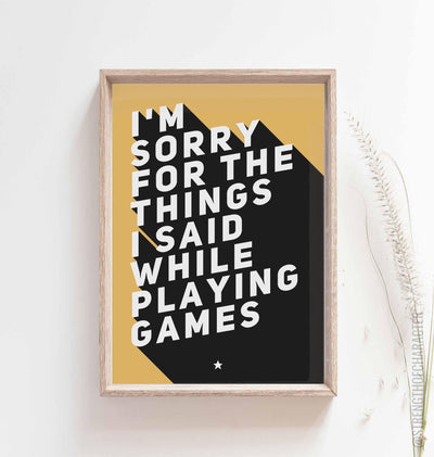 Yellow Game room decor in a box frame