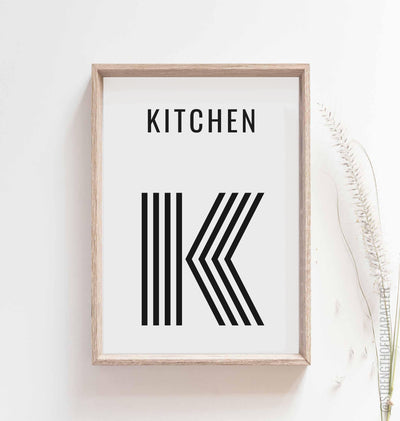 White Kitchen art in a box frame