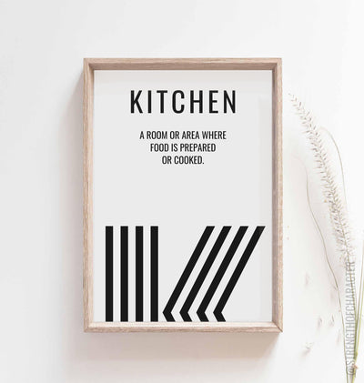 White Kitchen wall art in a box frame