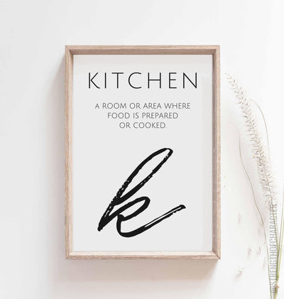 White Kitchen wall print in a box frame