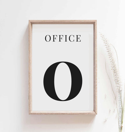 White Office wall art in a box frame