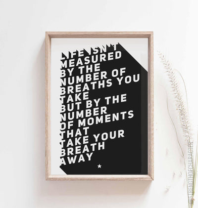 White Travel poster quote in a box frame