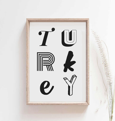 White Turkey poster in a box frame